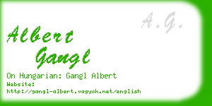 albert gangl business card